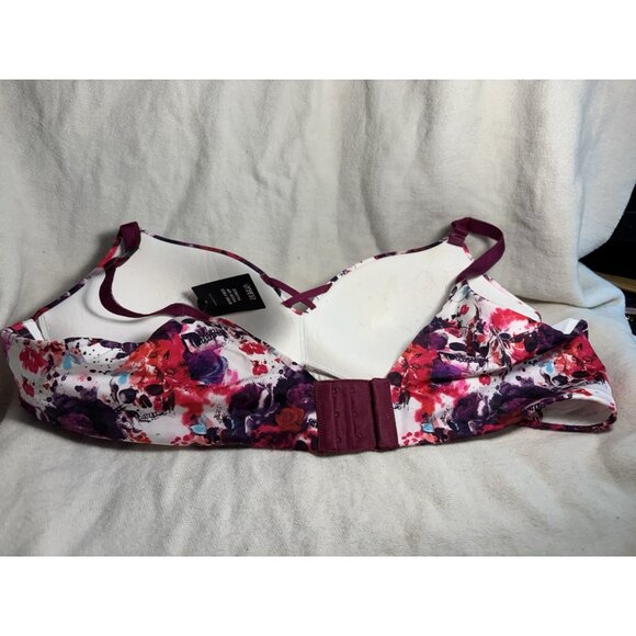 Torrid Womens Plus Size Push Up Plunge Bra Purple Mauve Skull Floral 46B - Picture 5 of 11